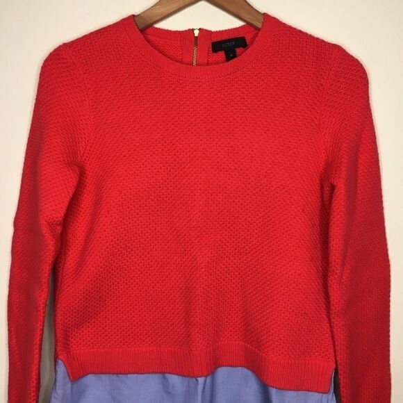 J. Crew Sz XS Lambswool Shirttail Sweater - Picture 5 of 8